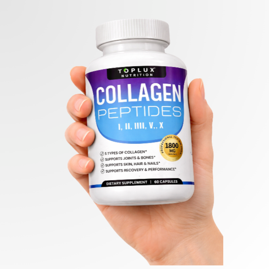 Péptidos de Colágeno I, II, III, V y X (60 cápsulas -1800 mg)
