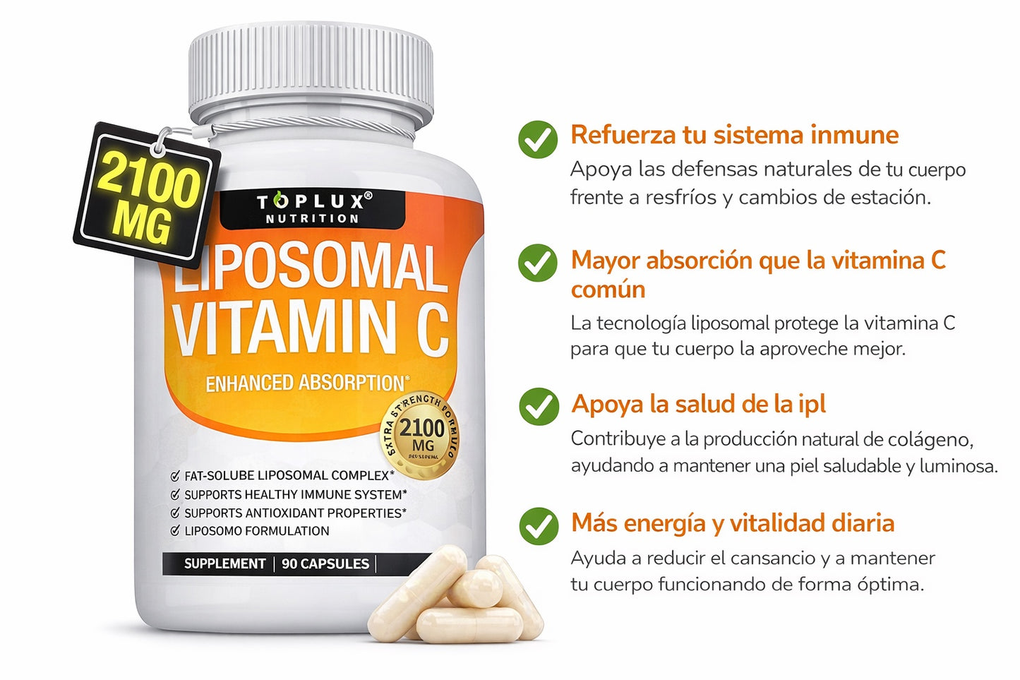 VITAMINA C LIPOSOMAL - Absorción Superior para tu Sistema Inmune